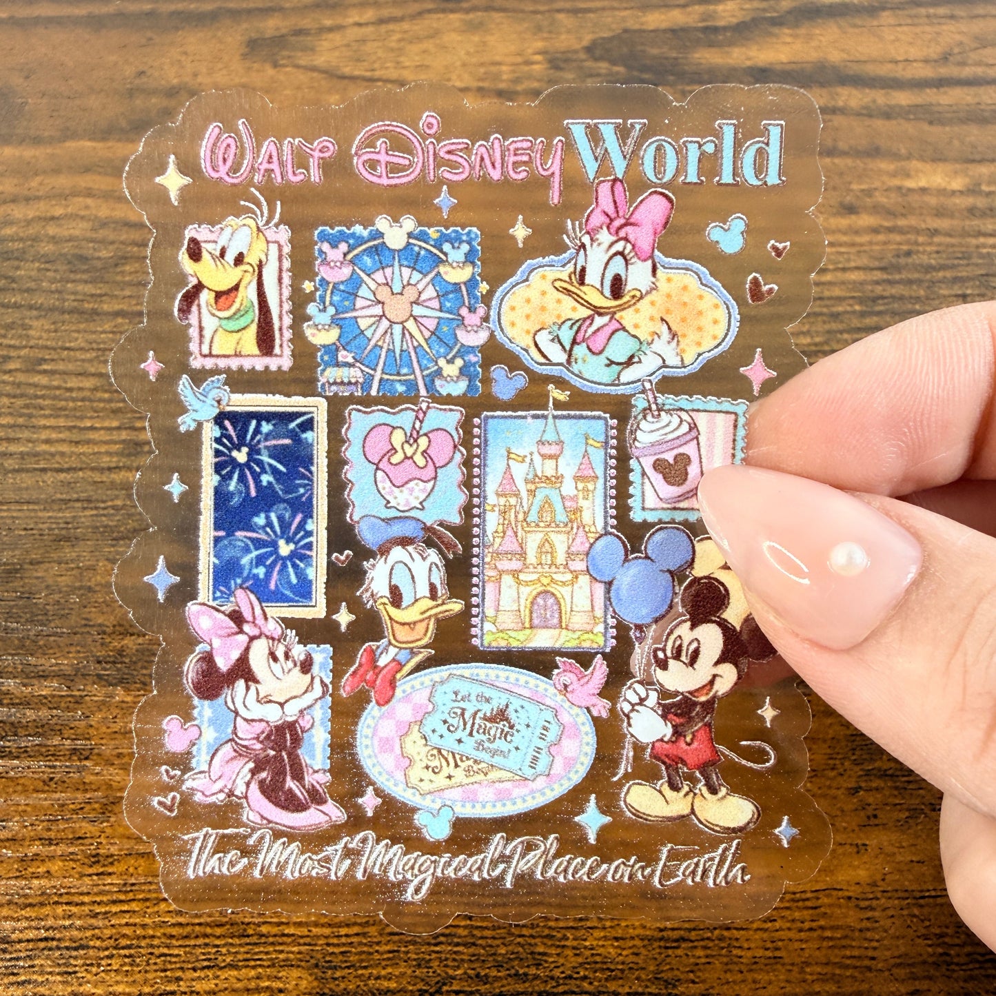 Most Magical Place Clear Vinyl Sticker 3” Double Sided