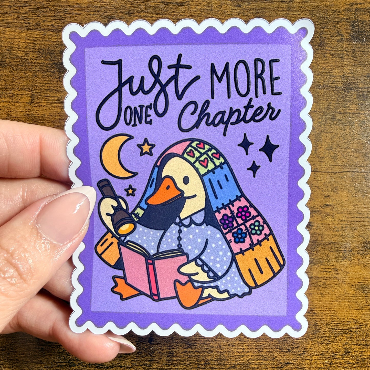 Just one More Chapter Duck White Vinyl Sticker 3.75"