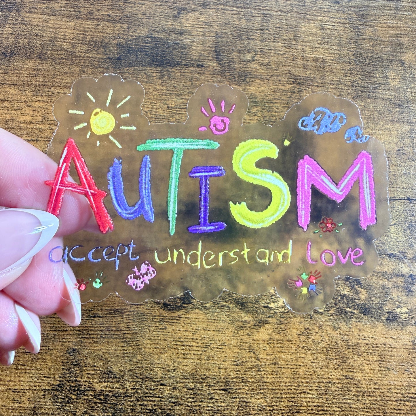 Autism Accept Understand Love 3” Double Sided