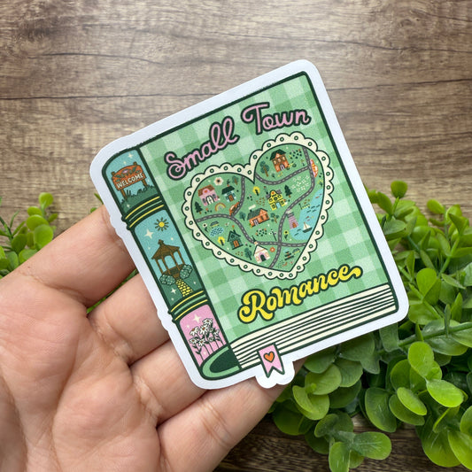 Small Town White Vinyl Sticker