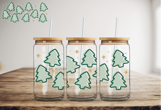 Christmas Trees 16oz UV DTF
