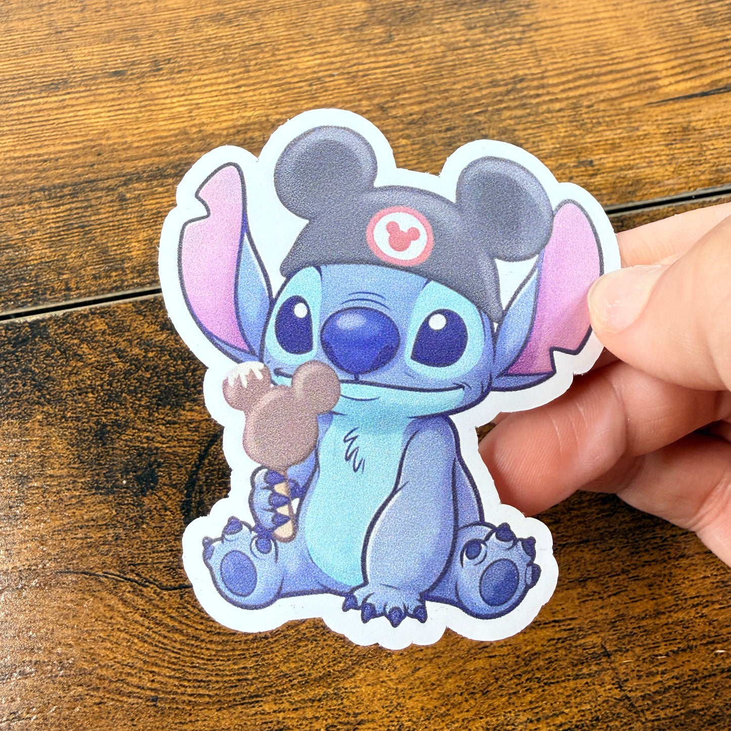 Blue Monster Ice Cream White Vinyl Sticker