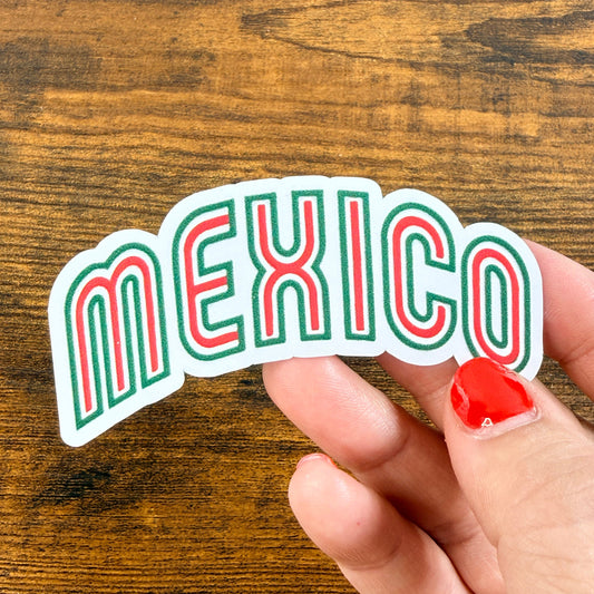 Mexico Letters White Vinyl Sticker