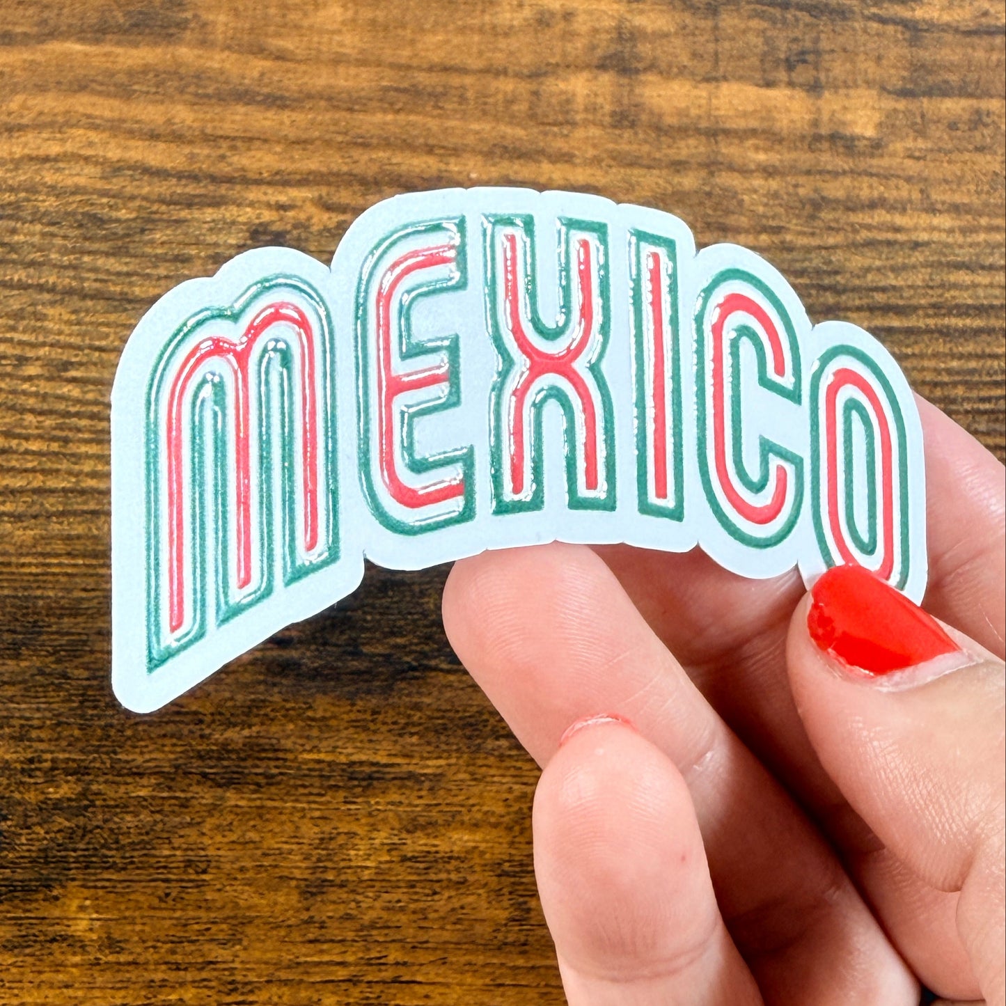 Mexico Letters White Vinyl Sticker
