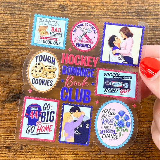 Hockey Romance Club Clear Vinyl Sticker 3”