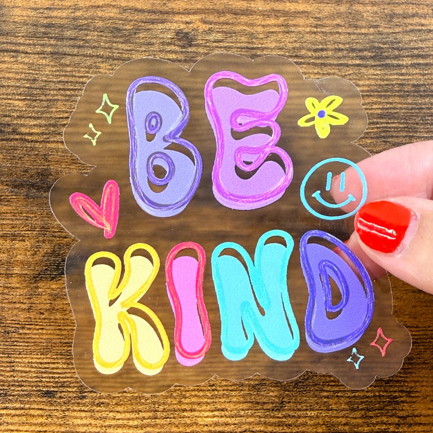 Be Kind Clear Vinyl Sticker 3”