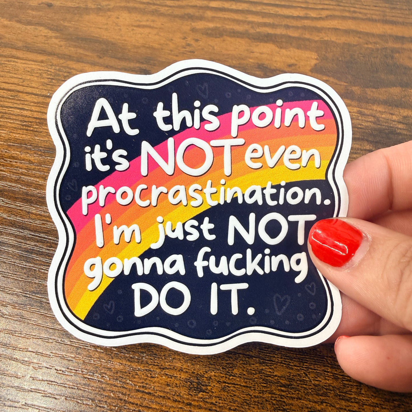 At This Point Its Not Even Procrastination White Vinyl Sticker