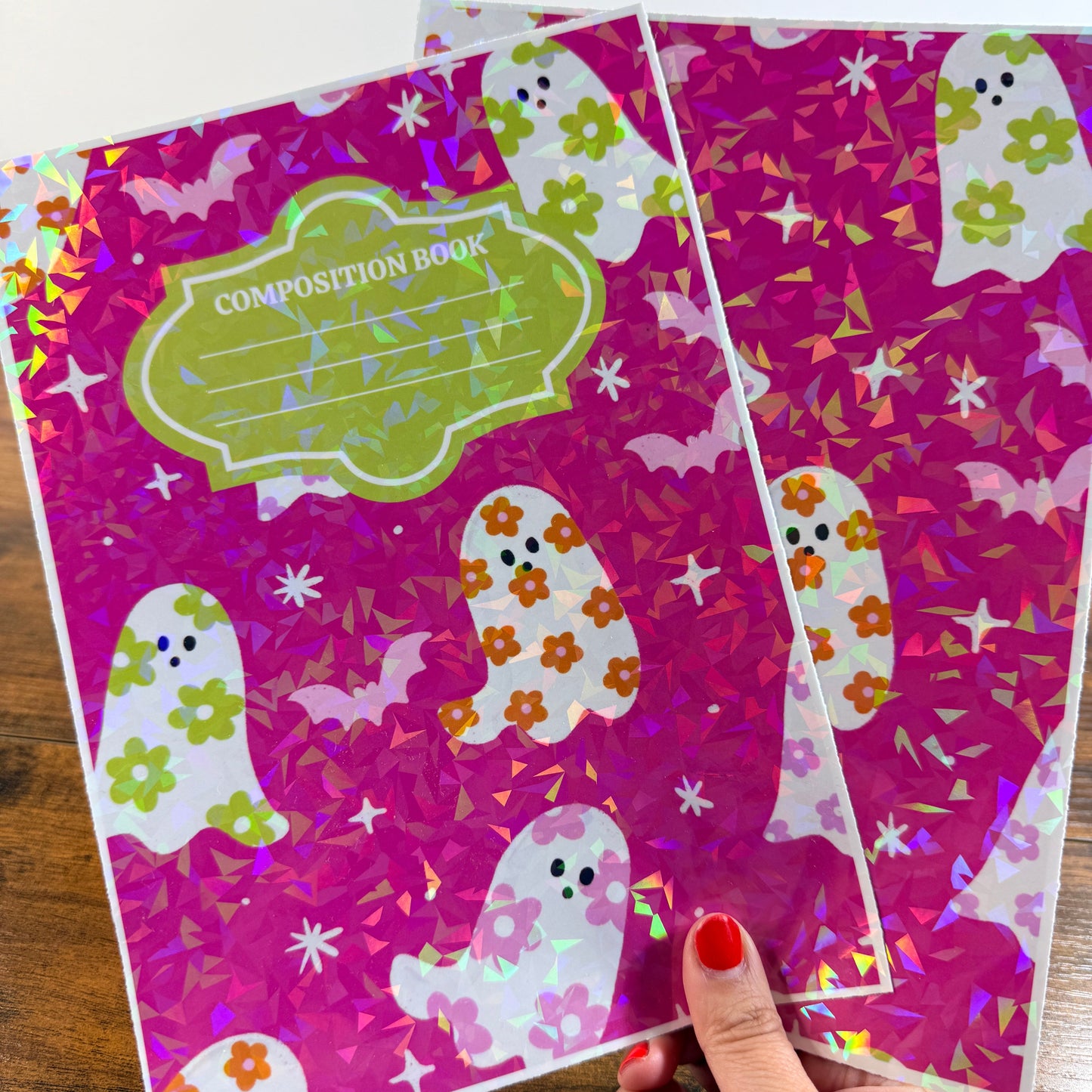 Floral Ghosties Holographic Notebook Cover