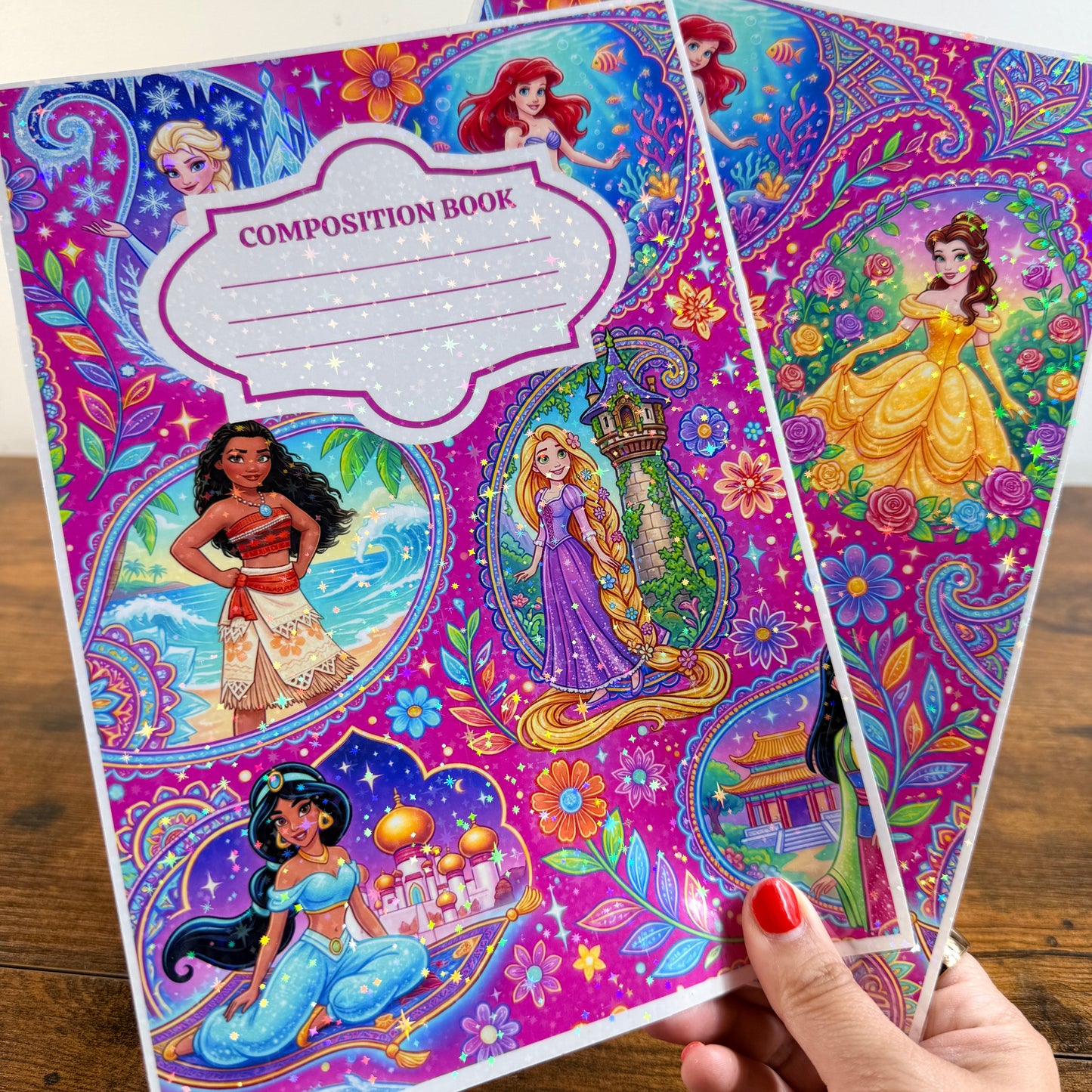Princess Holographic Notebook Cover