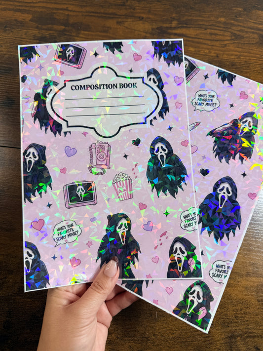Horror Movie Holographic Notebook Cover
