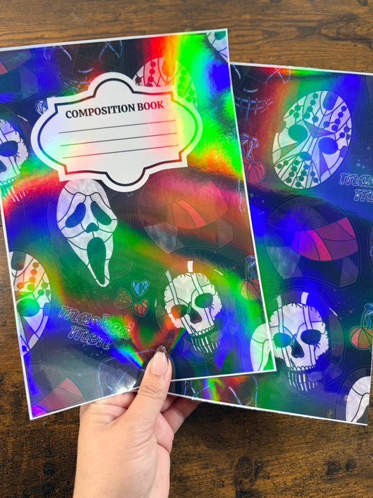 Masked Men Holographic Notebook Cover