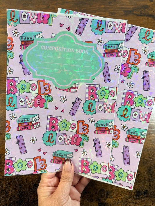 Book Lover Holographic Notebook Cover