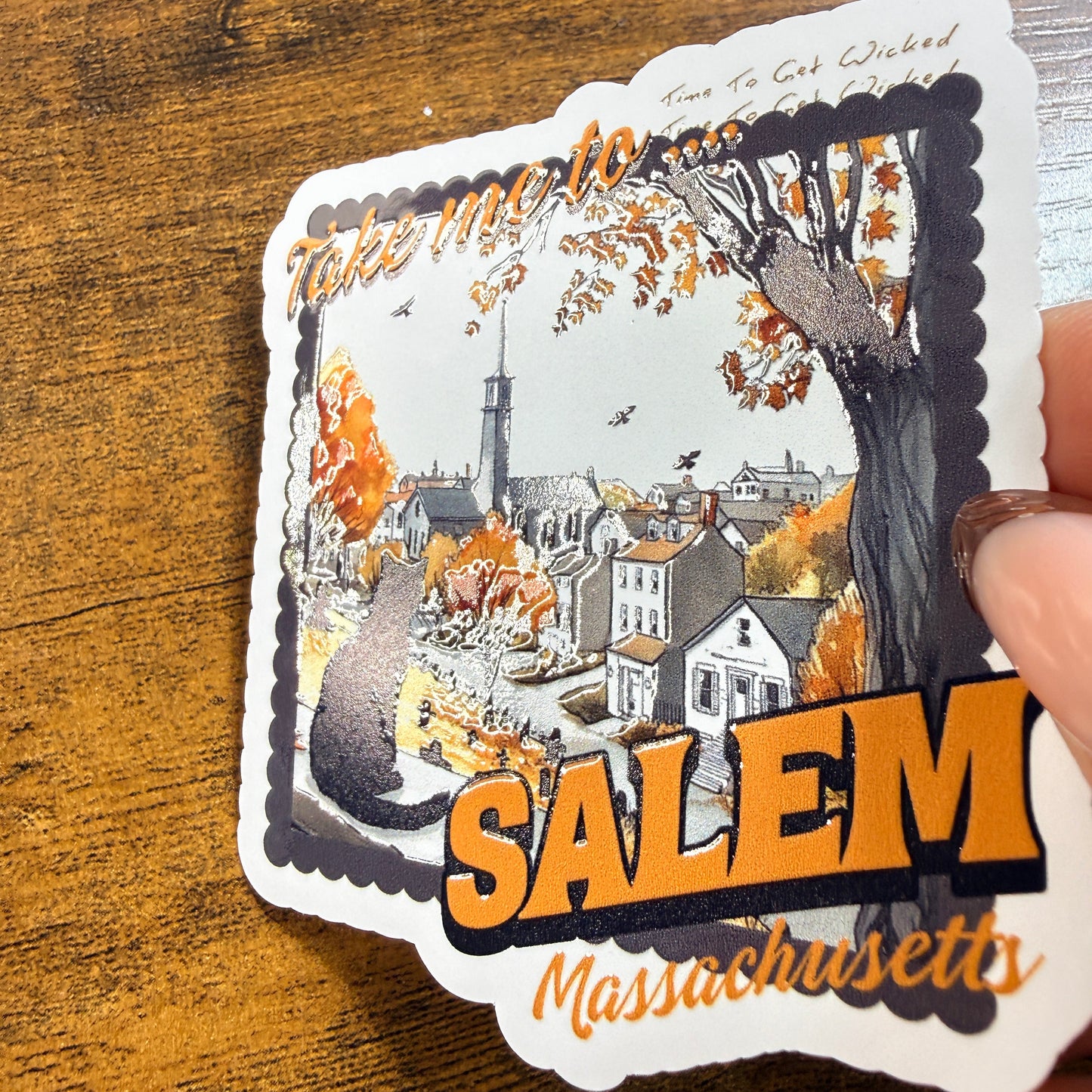 Take Me to Salem White Vinyl Sticker