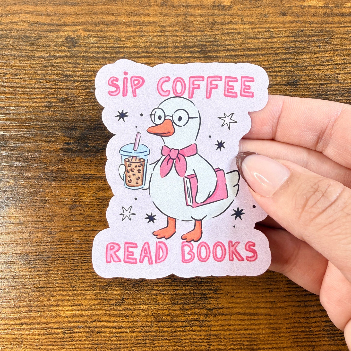 Sip Coffee Read Books Vinyl Sticker