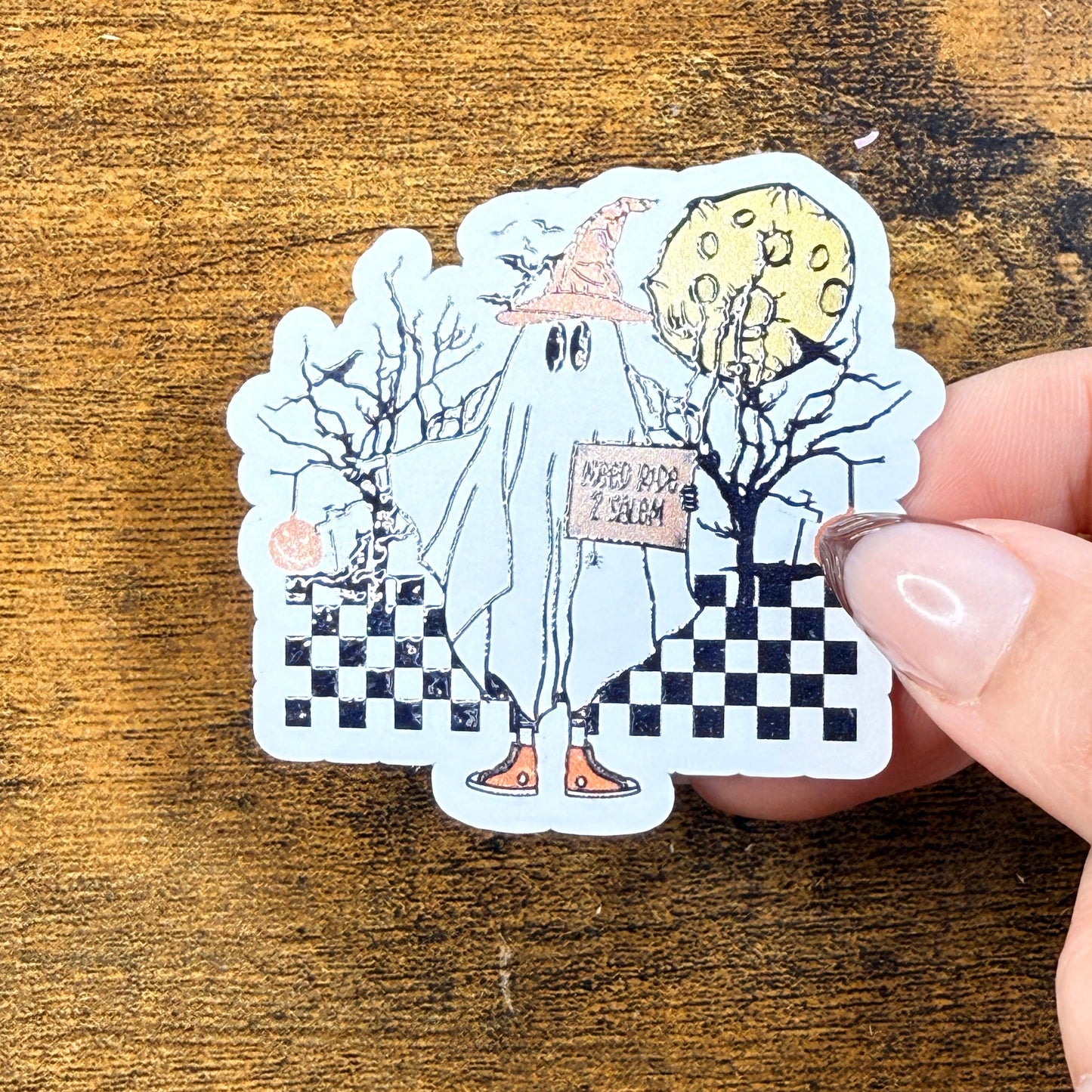 Need Ride 2 Salem White Vinyl Sticker 2.5"