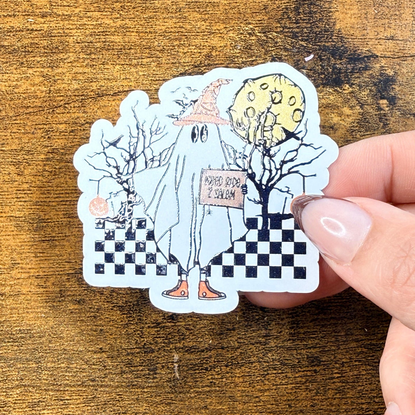 Need Ride 2 Salem White Vinyl Sticker 2.5"