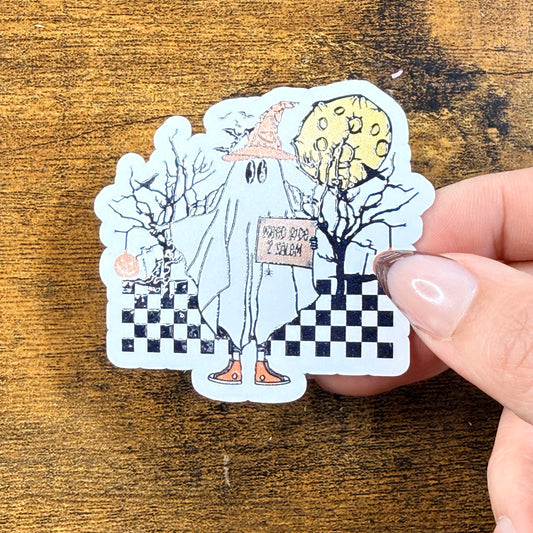 Need Ride 2 Salem White Vinyl Sticker 2.5"