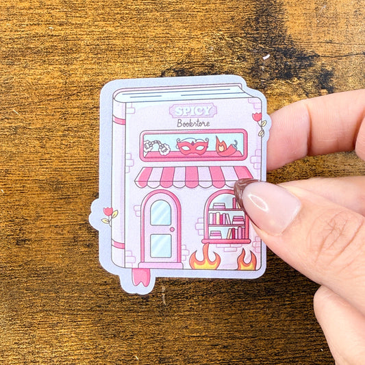 Spicy Bookstore Book Vinyl Sticker 2.5"