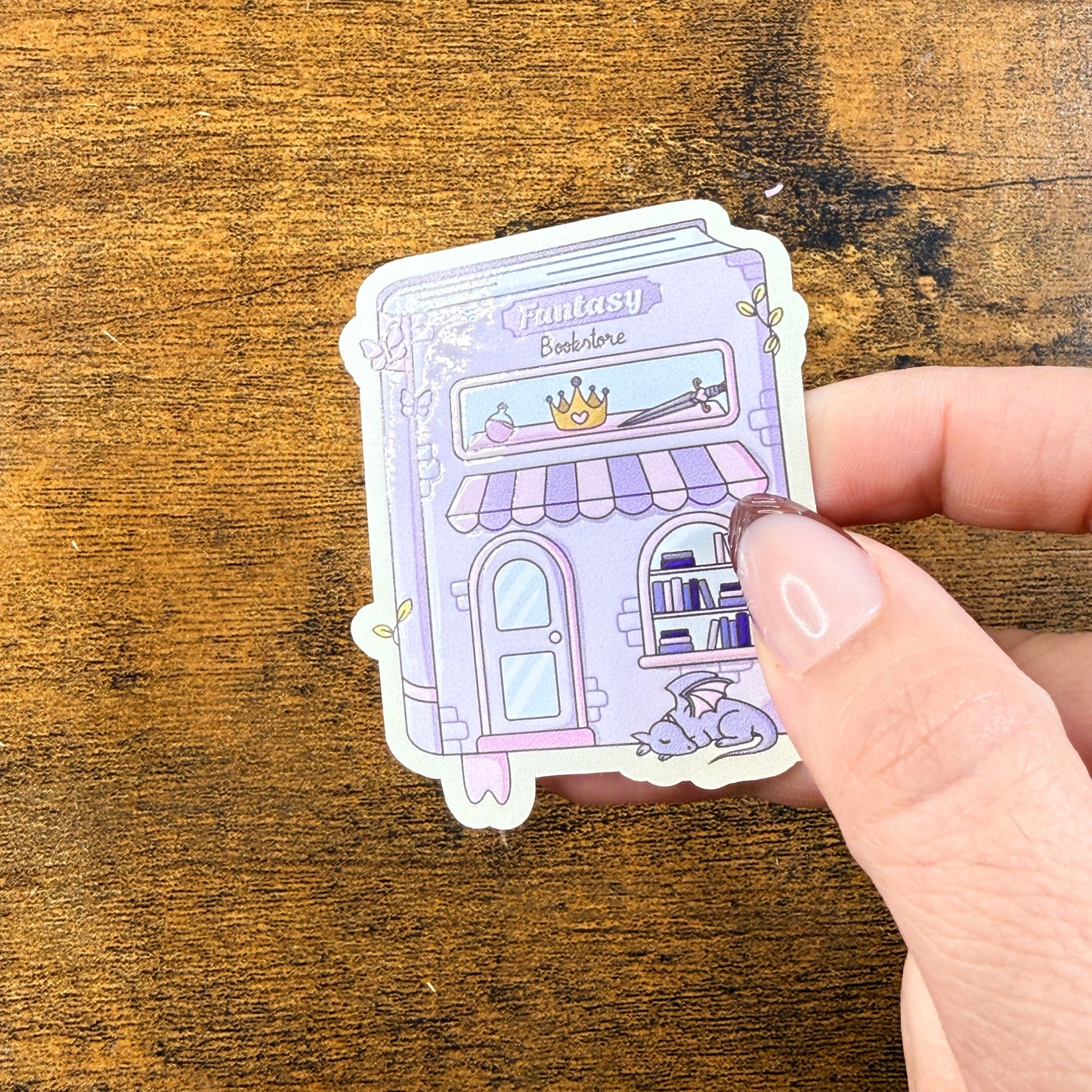 Fantasy Bookstore Book Vinyl Sticker 2.5"