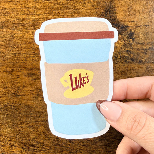 Lukes To Go White Vinyl Sticker 4"