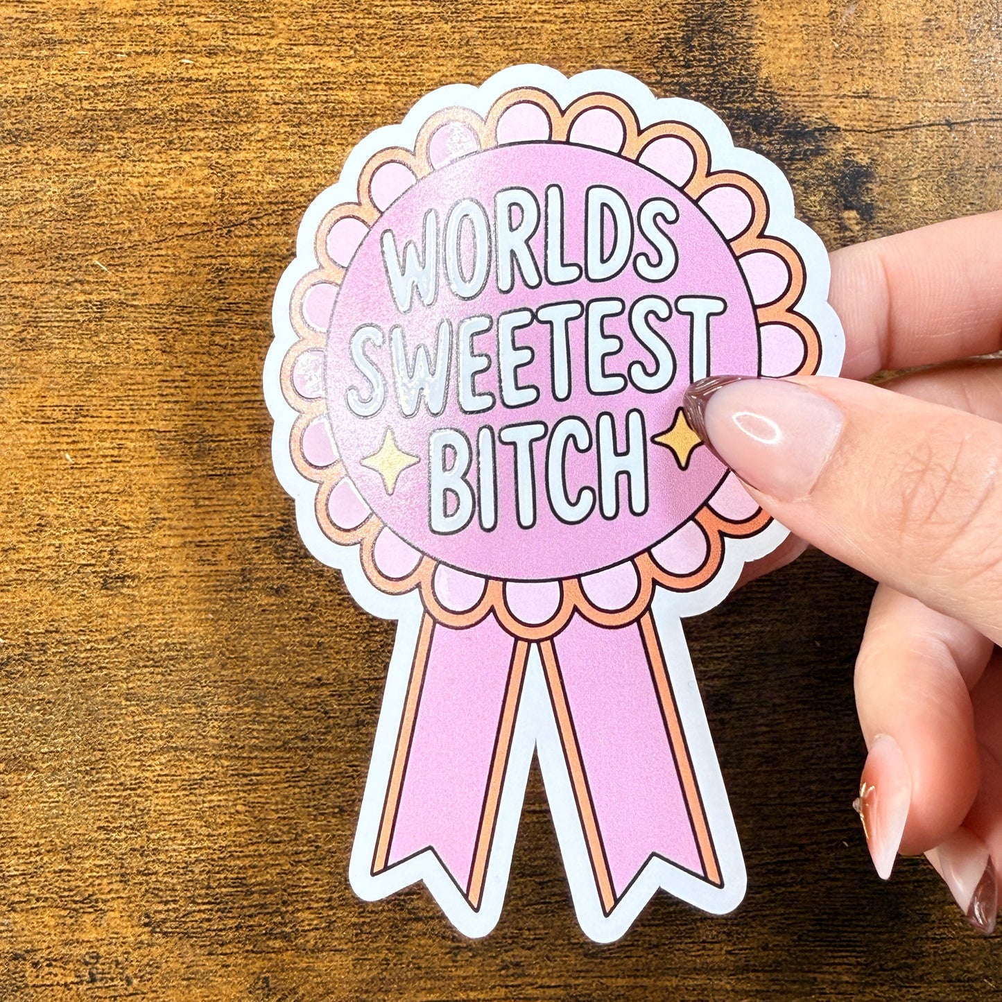 Worlds Sweetest  White Vinyl Sticker 4"