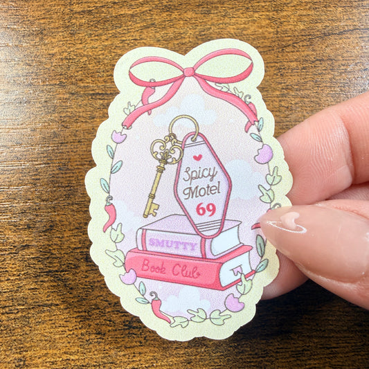 Smutty Book Club Frame White Vinyl Sticker 2.5"