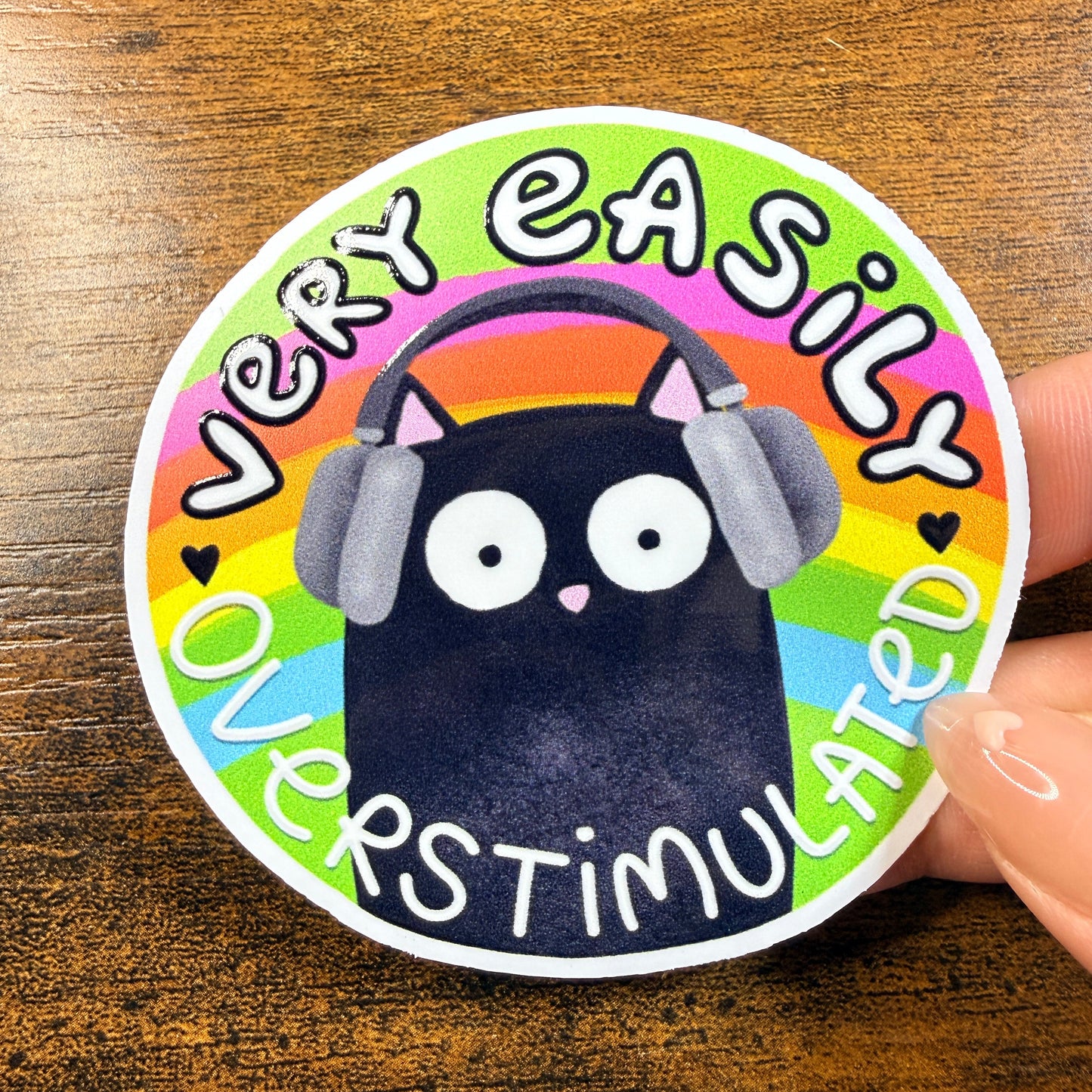 Very Easily Overstimulated White Vinyl Sticker