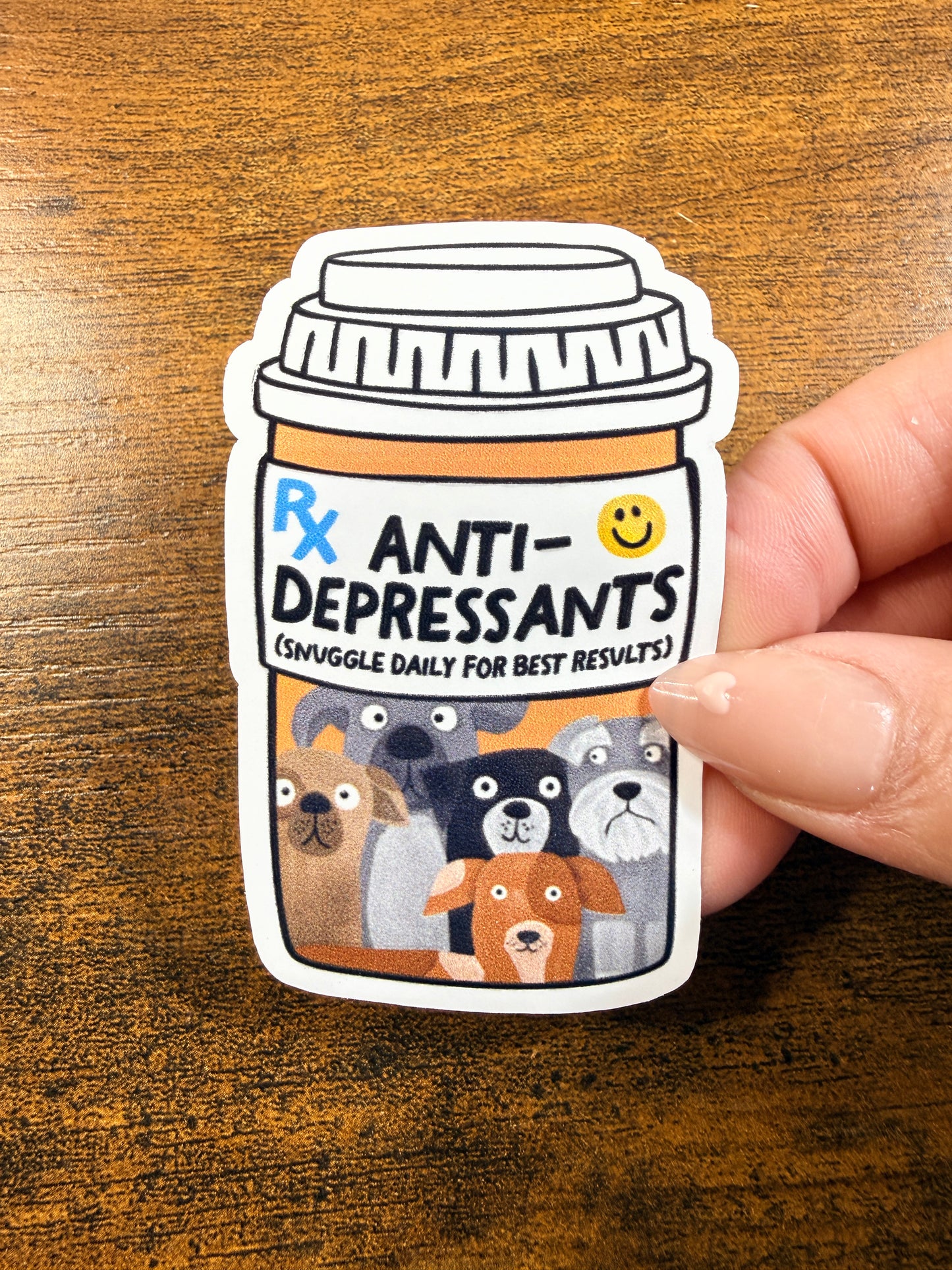 Anti-Depressants Dogs White Vinyl Sticker