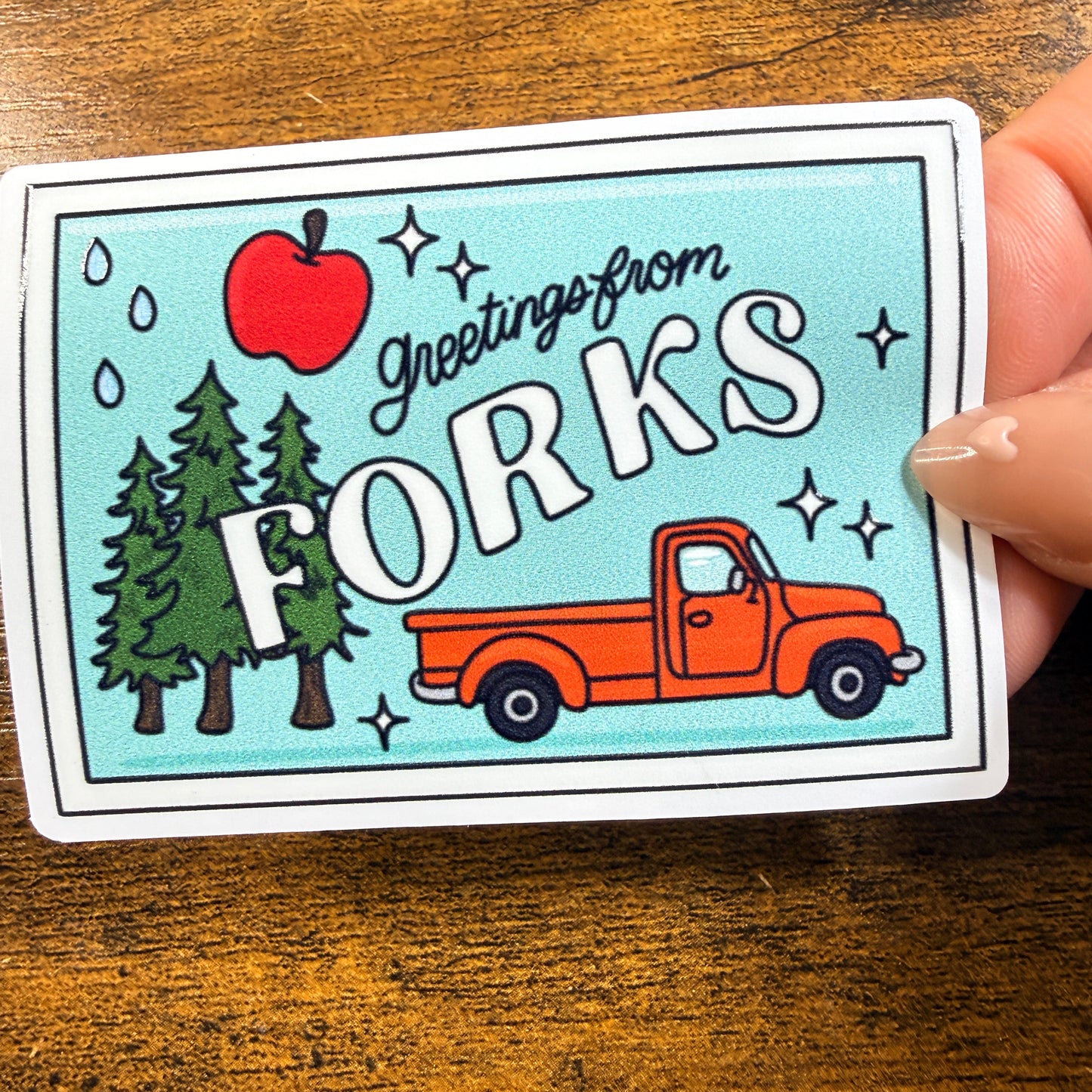 Greetings From White Vinyl Sticker