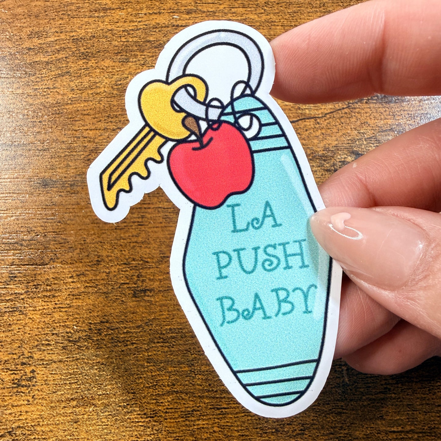 La P Baby Key White Vinyl Sticker