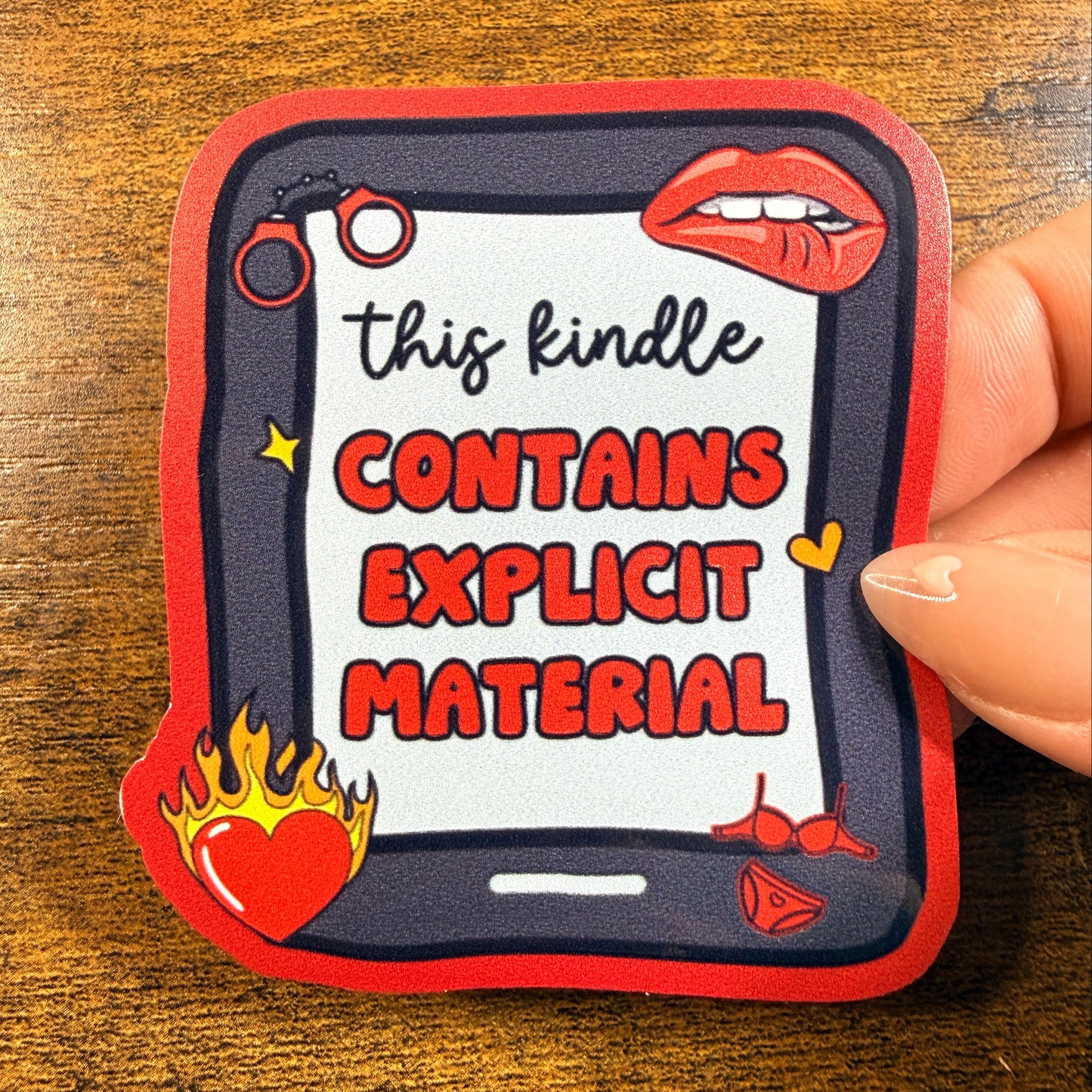 This Kindle Contains Explicit Material White Vinyl Sticker