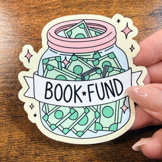 Book Fund White Vinyl Sticker