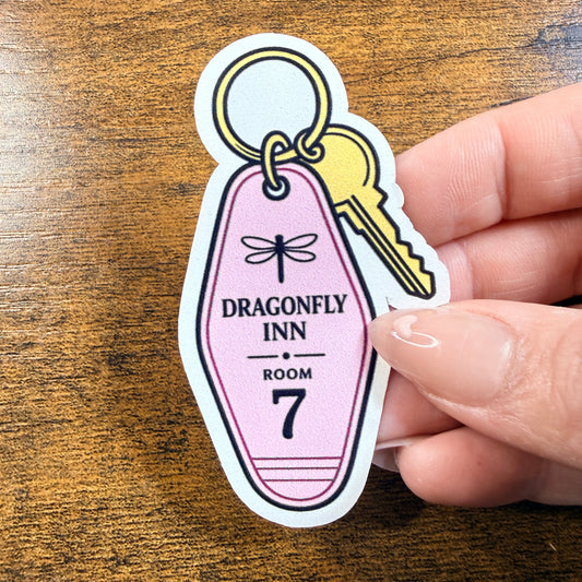 Dragonfly KeyWhite Vinyl Sticker