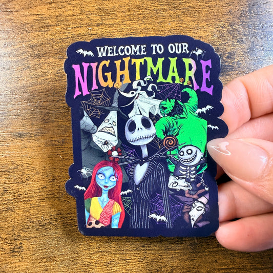 Nightmare White Vinyl Sticker