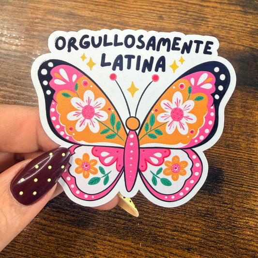 Orgullosamente Latina White Vinyl Sticker