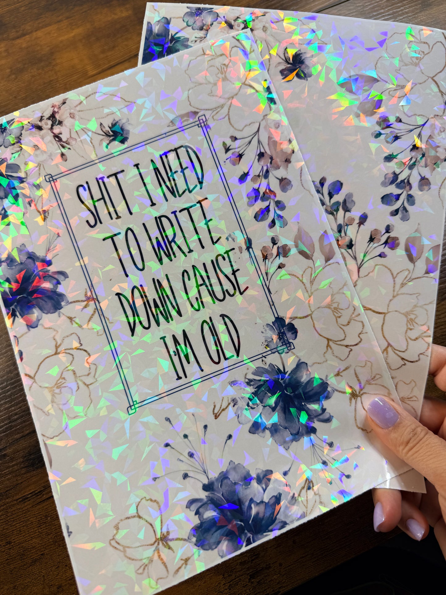 Shit I Need To Write Holographic Notebook Cover