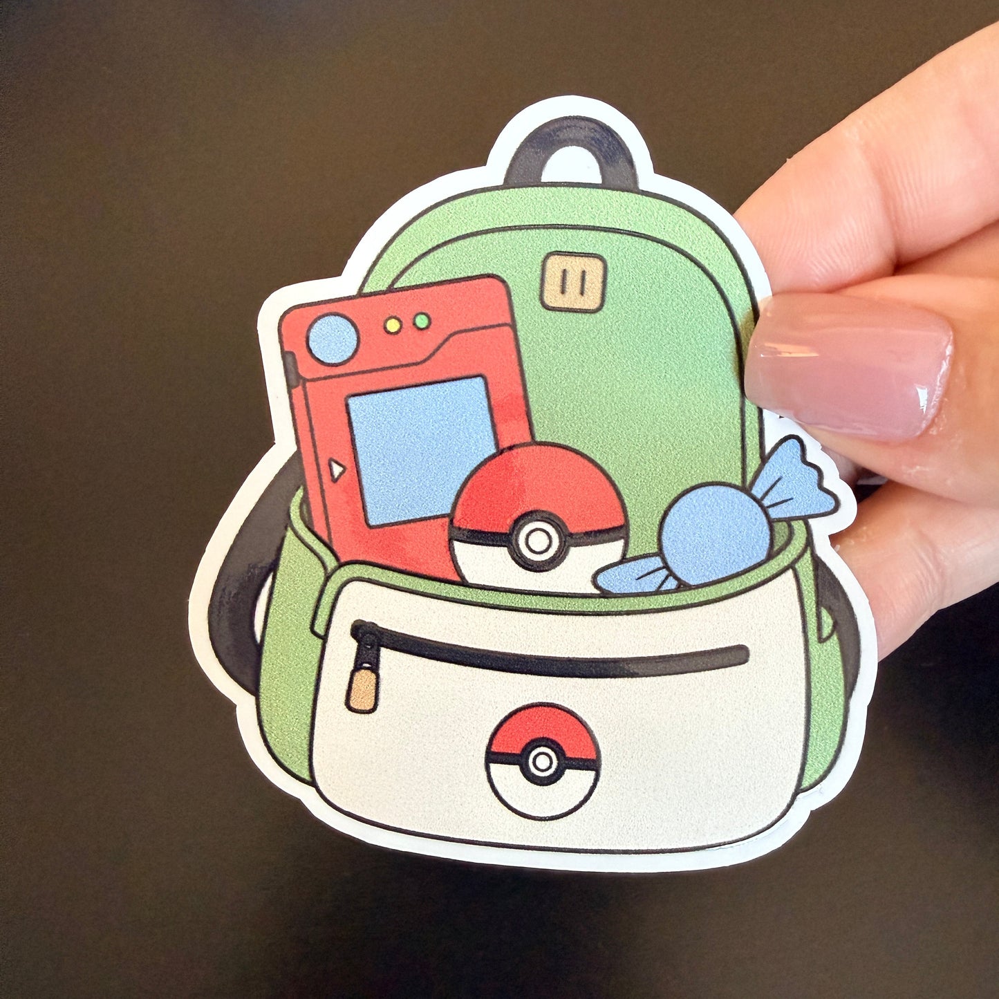 Poke Backpack White Vinyl Sticker