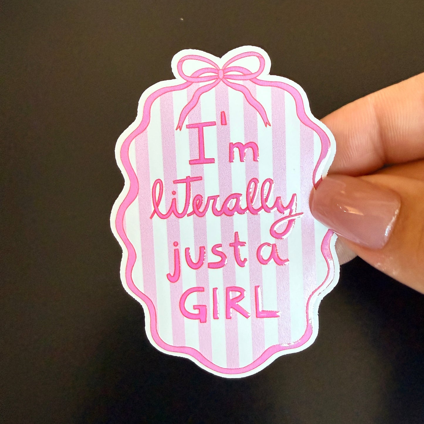I’m Just a Girl White Vinyl Sticker