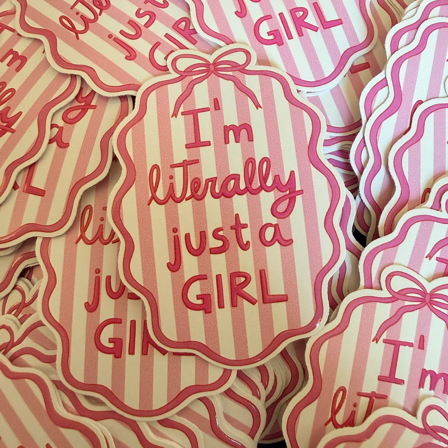 I’m Just a Girl White Vinyl Sticker
