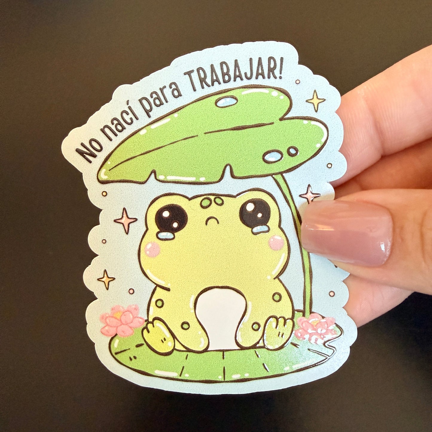No Naci Para Trabajar White Vinyl Sticker