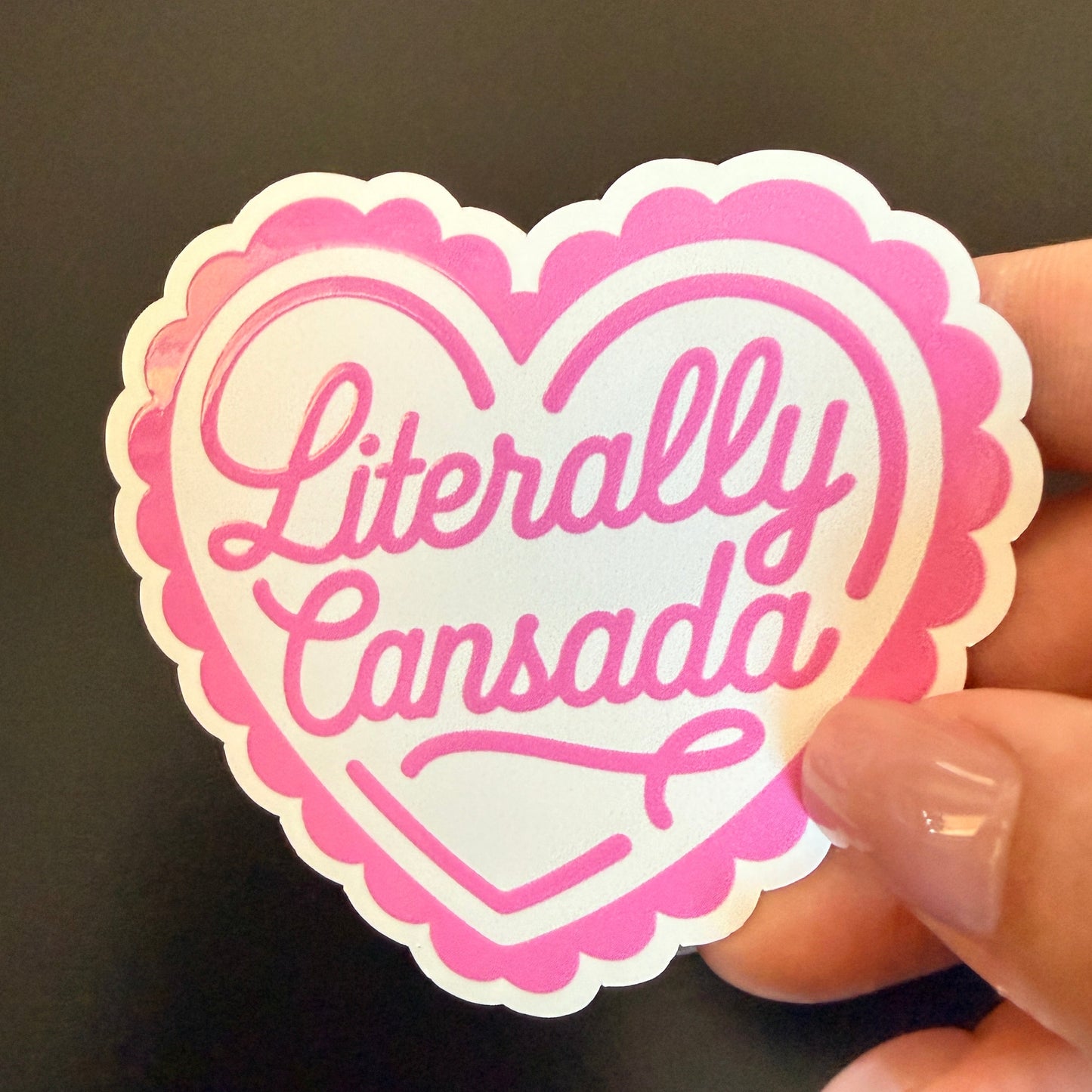 Literally Cansada White Vinyl Sticker