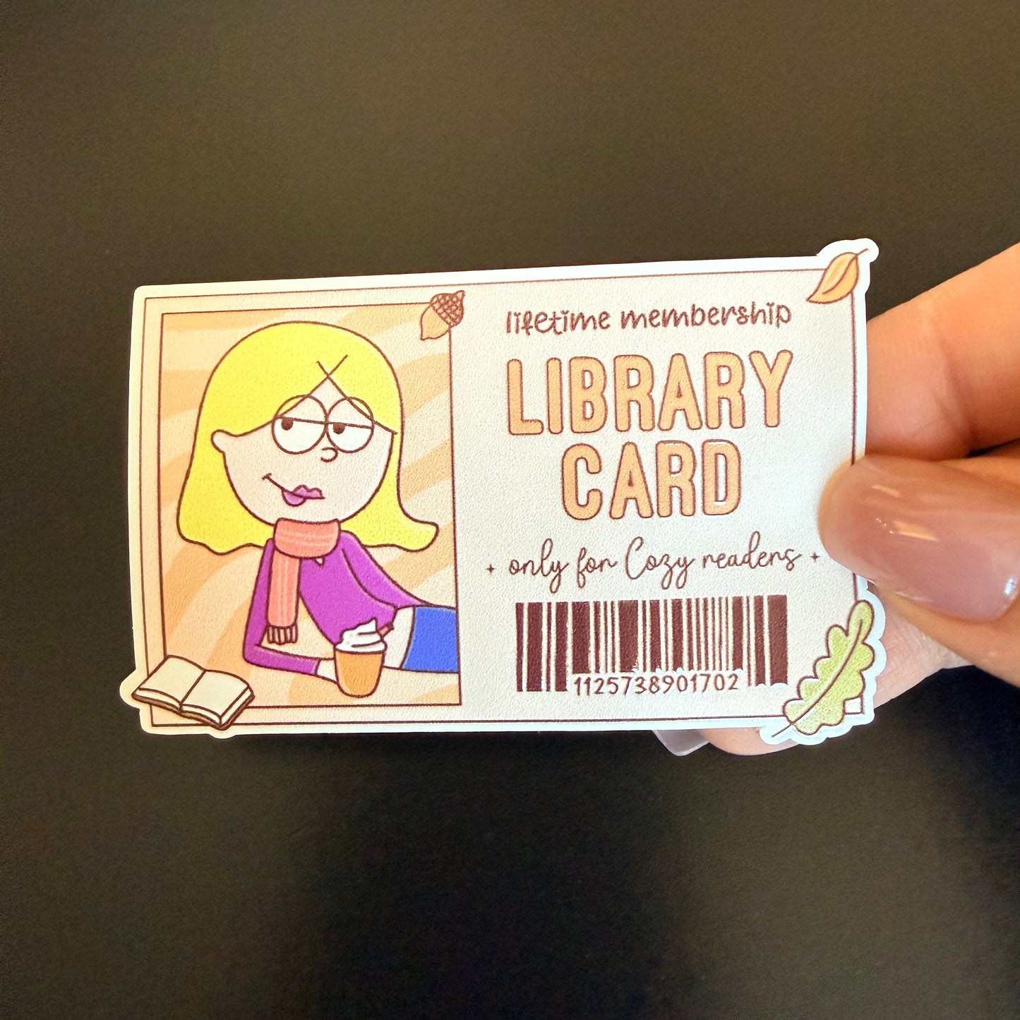 Liz Library Card White Vinyl Sticker