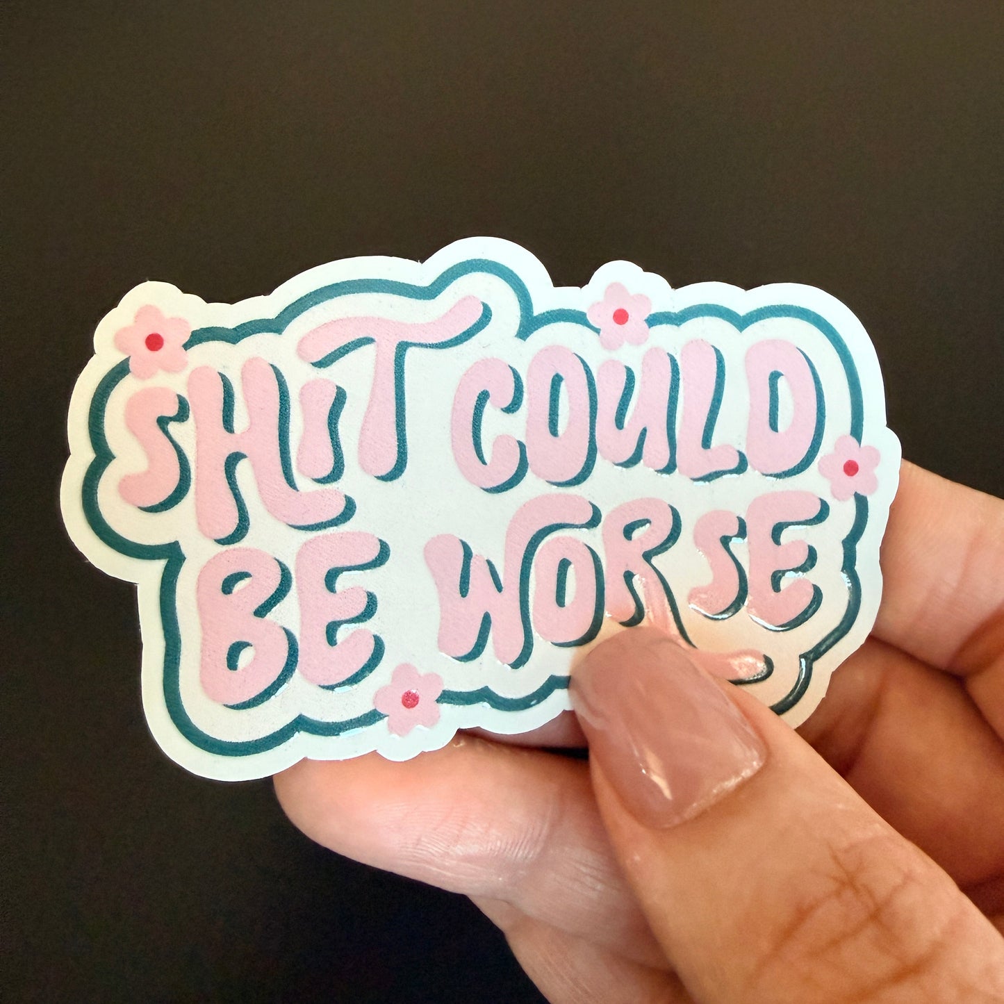 Shit Could Be Worse White Vinyl Sticker