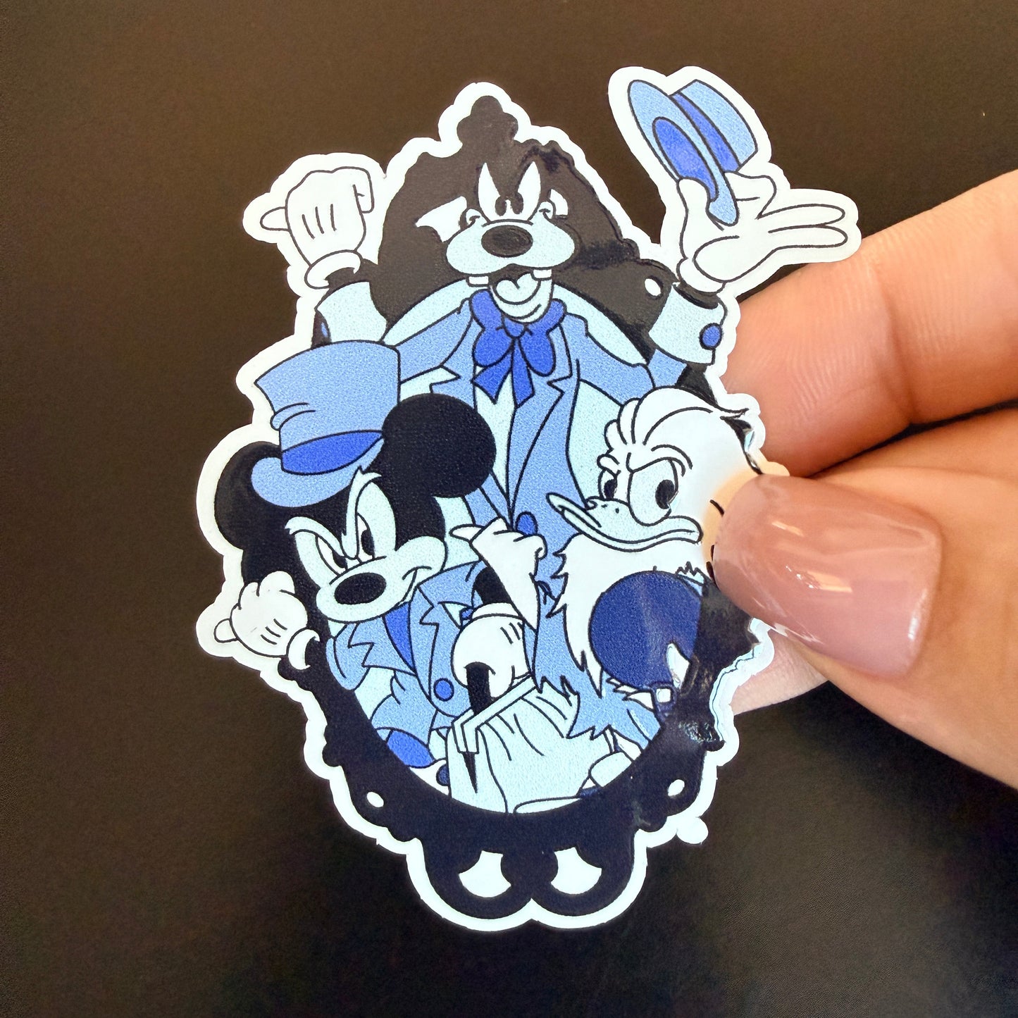Haunted Mansion Friends White Vinyl Sticker