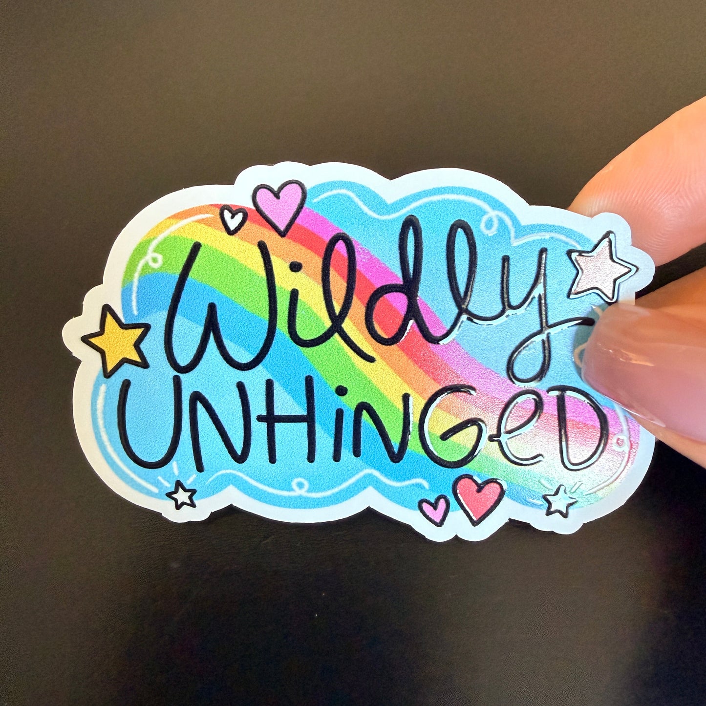 Wildly Unhinged White Vinyl Sticker