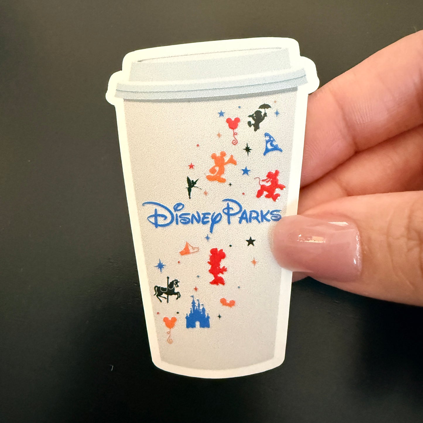 Magical Hot Coffee White Vinyl Sticker