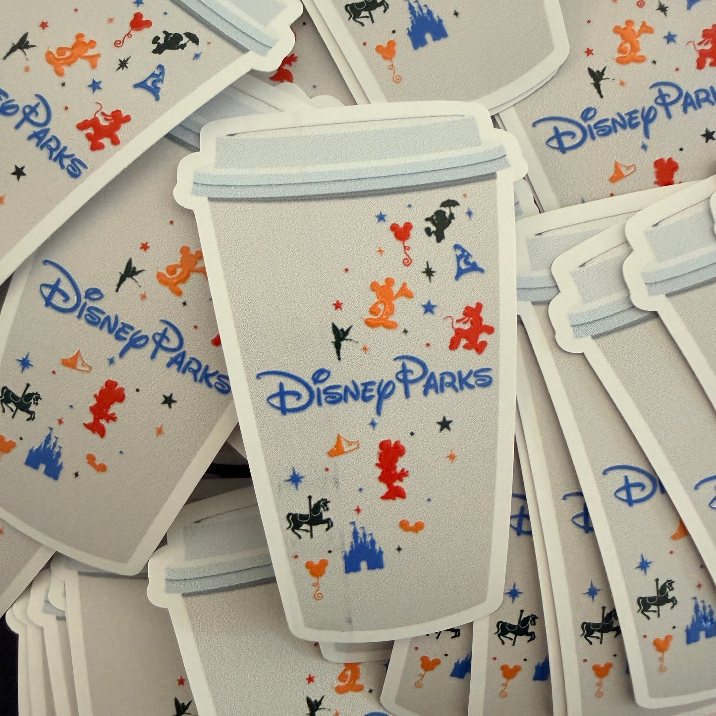 Magical Hot Coffee White Vinyl Sticker