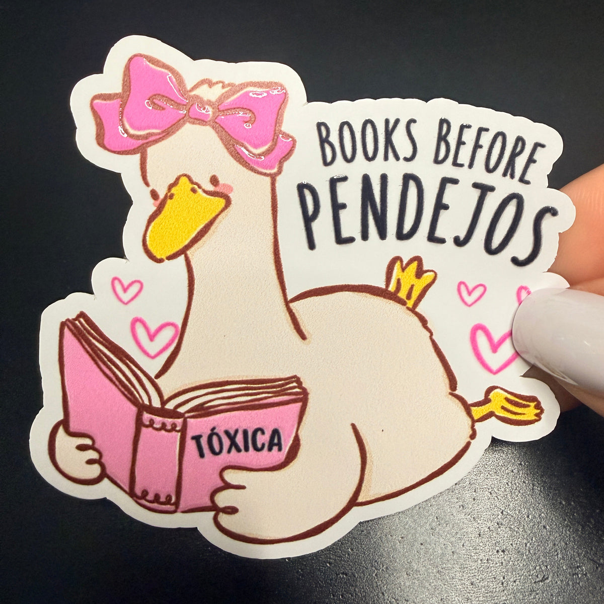 Books Before Pendejos White Vinyl Sticker