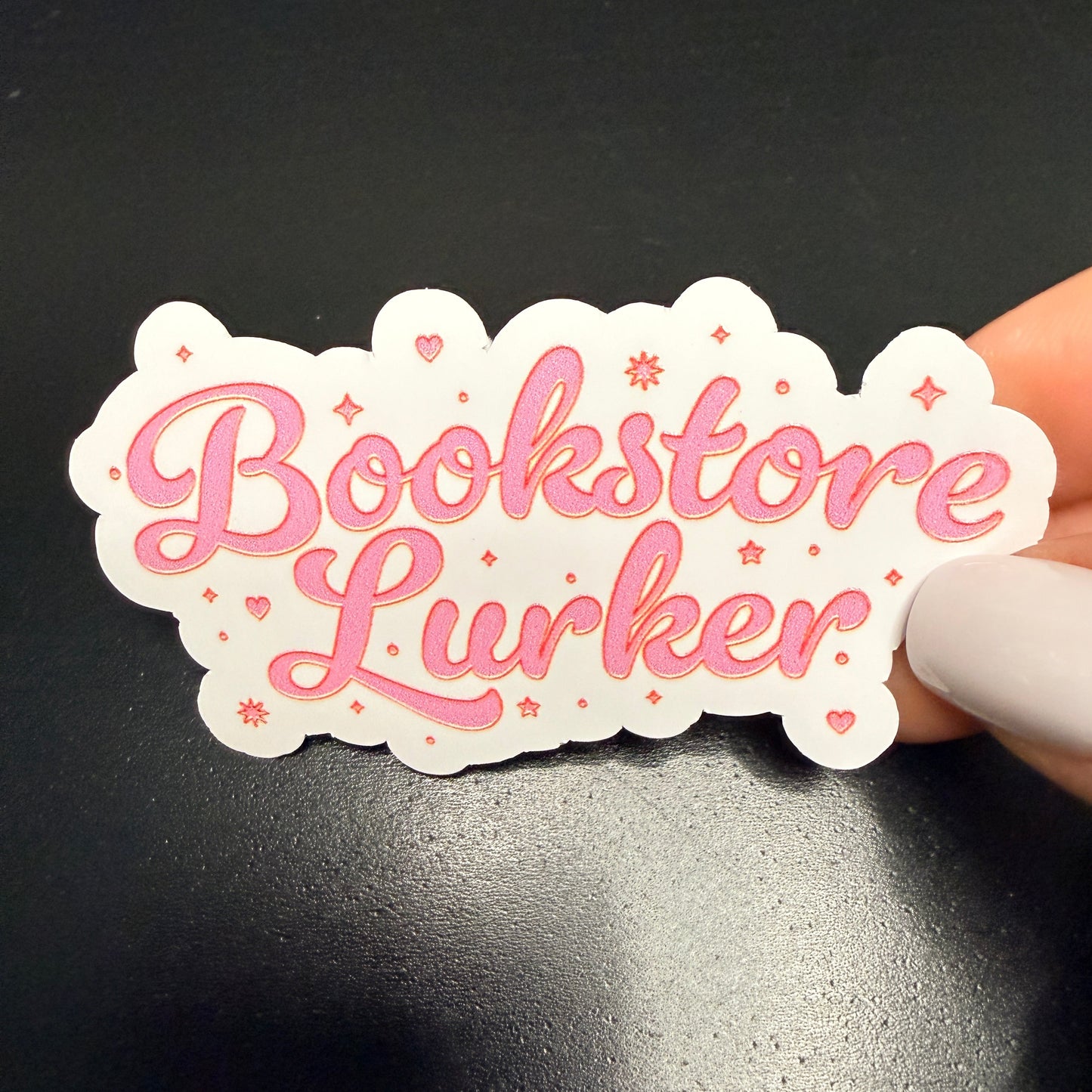 Bookstore Lurker White Vinyl Sticker
