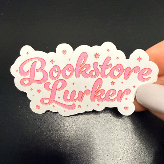 Bookstore Lurker White Vinyl Sticker